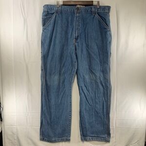 Levi Strauss Signature Carpenter Jeans Mens 42x30 Blue Medium Wash Utility Pants